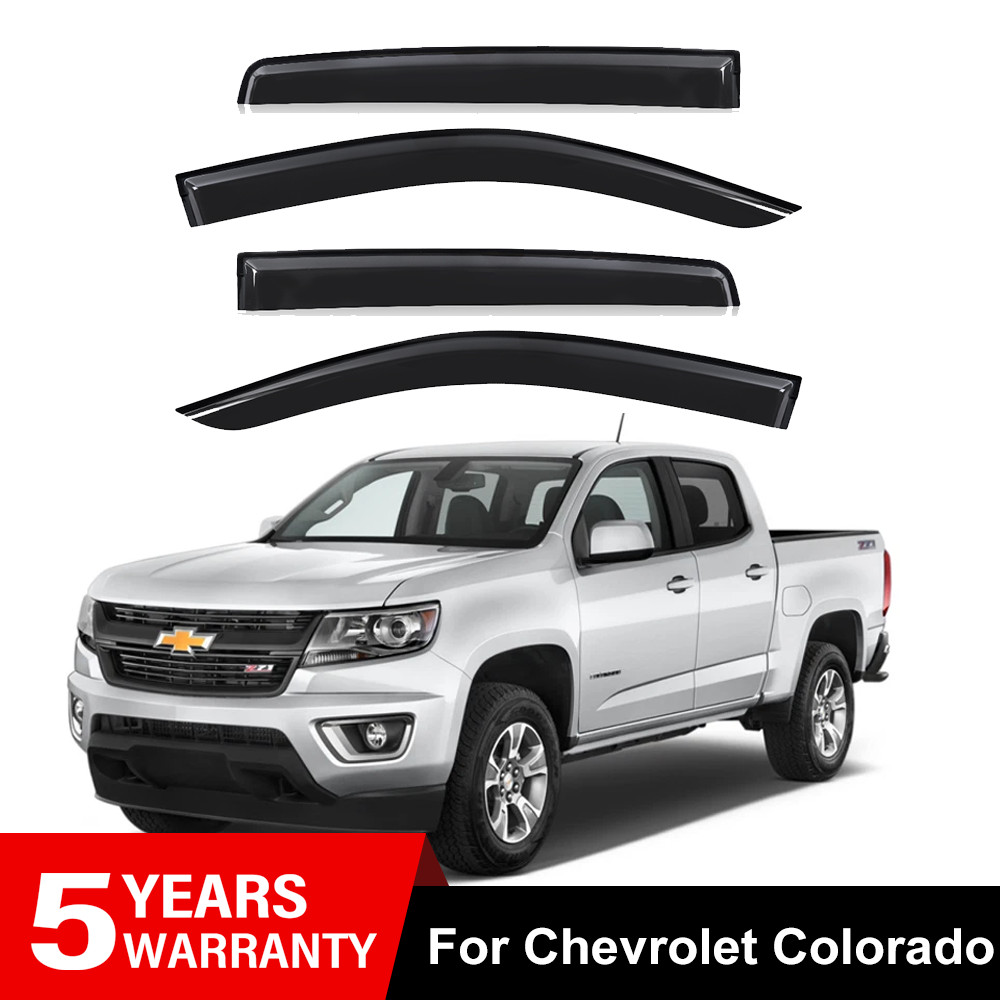 4pcs Smoke Tinted Wind Deflectors Rain Guard For Chevrolet Colorado 2012-2020