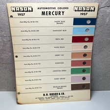 1957 Mercury Automotive Colors Paint Chip Sample Color Set Nason Auto Cars 1957 Mercury Automotive Colors Paint Chip Sample Color Set Nason Auto Cars