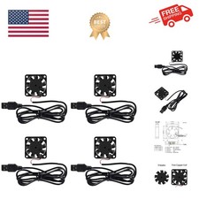 USB Brushless Cooling Fan 4 Pack - 40mm, 4200 RPM, Perfect for Desktop Devices