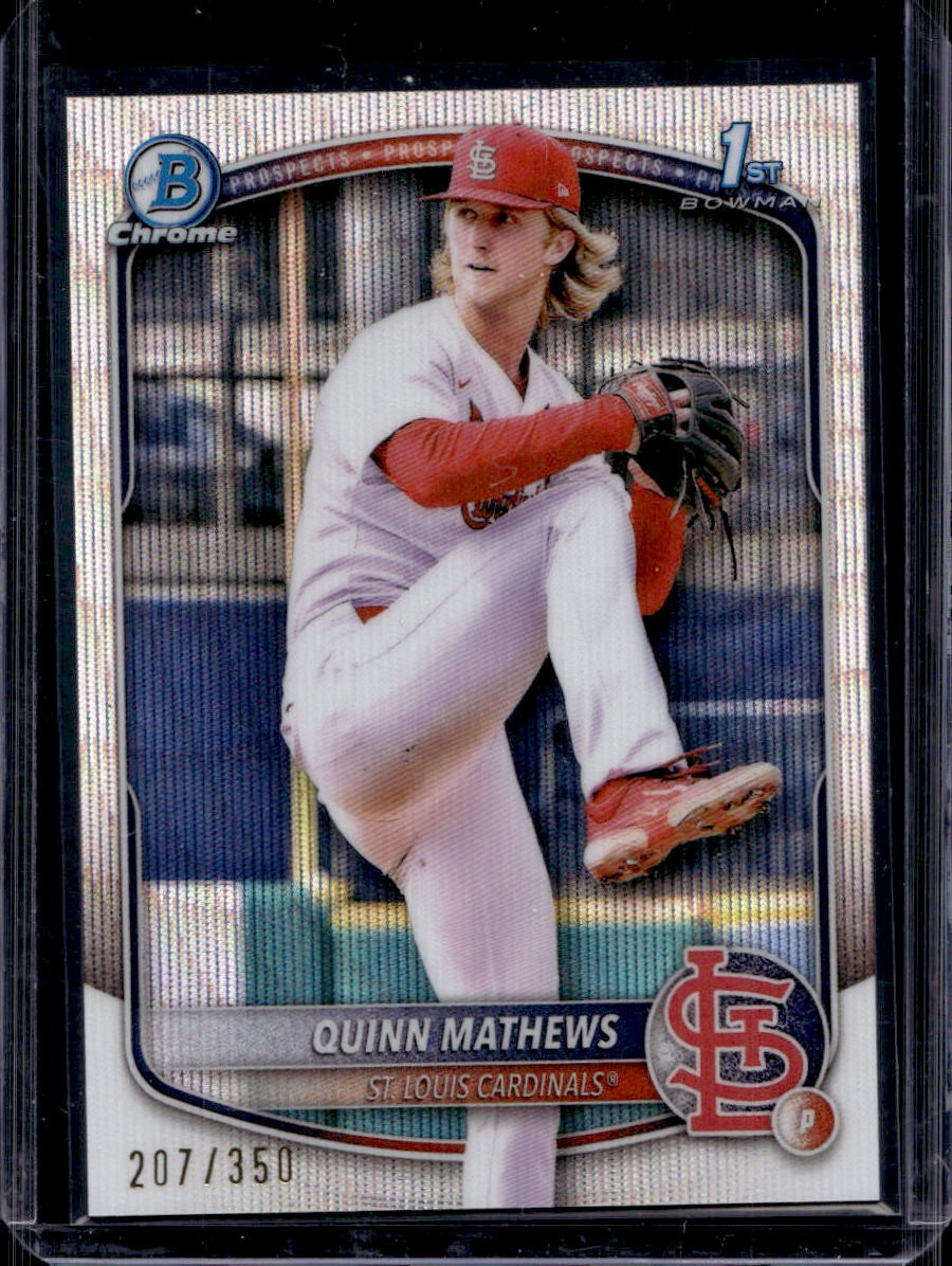 Quinn Mathews 2025 Bowman Chrome #BCP-25 Wave Refractor #207/350