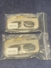 Haven Clip On Sunglasses REC 5 52 Gray Polarized Rectangular Full Rim Lot of 2