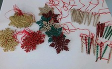64 Pieces Glitter Snowflake, Stars, Icicles, Christmas Tree Ornaments