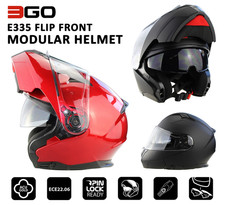 3GO E335 Flip Front Motorcycle Helmet Dual Visor ECE22.06 Modular Crash Helmets