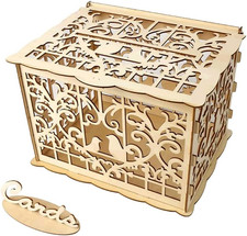 Wooden Wedding Card Box,Rustic Wedding Decor Box with Lock for Reception Wedding