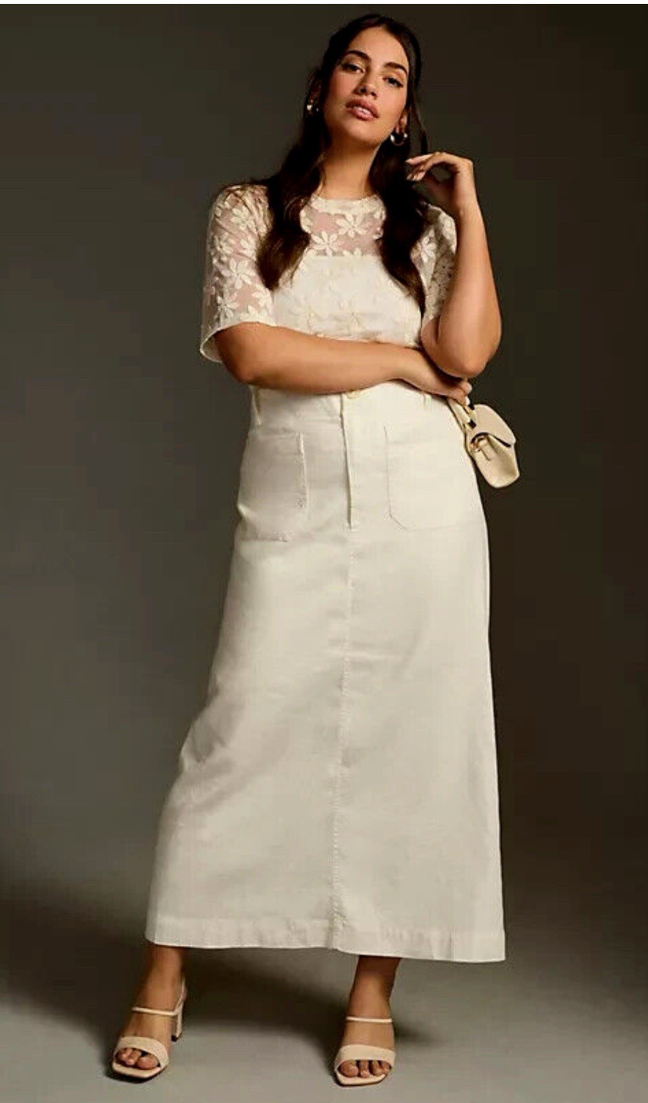 NEW Anthropologie Maeve High-Low Midi Skirt Size 4 main image 0