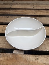 Marcrest Melmac Divided Serving Bowl Made In USA Cream Beige MCM Party