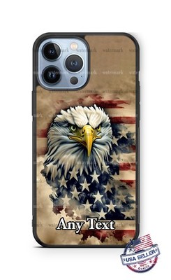 Distressed US Flag Bald Eagle Phone Case for iPhone 16 Samsung s25 A54Google 8 9