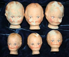 Doll Head 6 Composition Dollhead 62mm and 47 mm