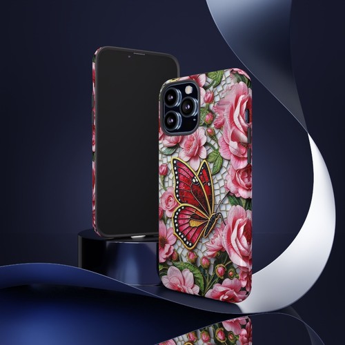 Rose Tough Case Butterfly Mosaic Pink iphone 16 15 14 13 S25 S24 S23 S22 - 第 108/240 張圖片