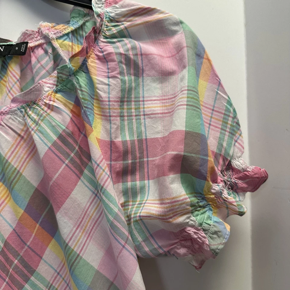 Vestido infantil Lauren Ralph Lauren rosa a cuadros talla pequeña etiqueta negra niñas Foto 3 de 4