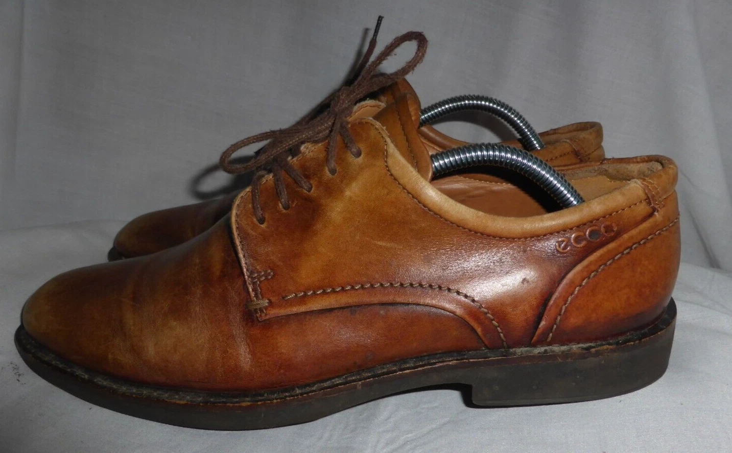 SCARPE LACCIATE DA UOMO ECCO MARRONI IN PELLE TAGLIA UK 10 EU 44 US 11 IN PERFETTE CONDIZIONI