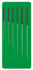 Assortment of 6 5-sided cutting broaches with plastic handle  0.40 to 1.40mm