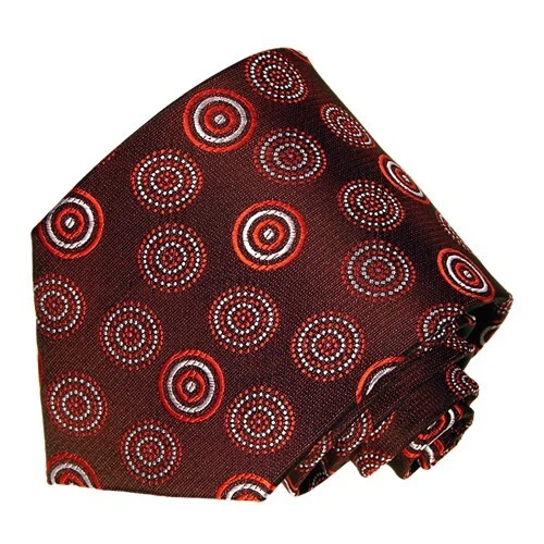 Мужской коричневый галстук с серебряным пунктирным узором. - Изображение 3 из 4