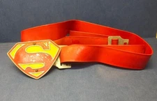 Superman Belt Buckle Vinyl Belt Kellogg's Corn Flakes Mail-in, 50s, Vintage 