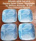 NIB Set of 4 William Roberts Square Salad Plates *Seashell *Discontinued  8 3/4" — photo 1