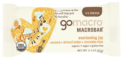 MacroBar Organic Vegan Protein Bar Coconut Almond Butter + Chocolate Chips 2....