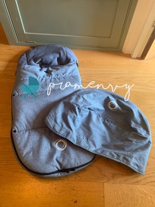 bugaboo footmuff blue melange