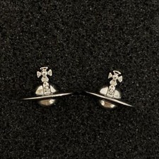 Vivienne Westwood Earrings Pierce Solid Orb Silver 1.8cm w/drawstring E2658