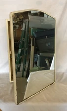 VTG Deco Dome Arch Top Tin Metal Wall Mount Mirror Medicine Cabinet Old 715-25B