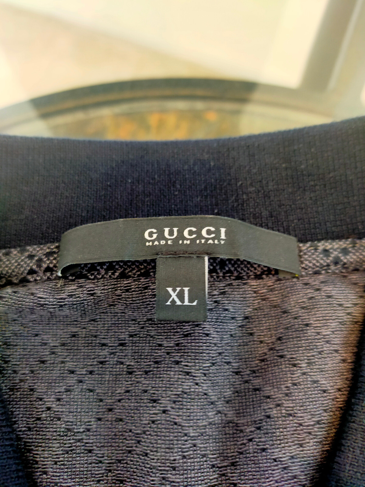 Gucci Diamond Patterned Dark Gray Polo Shirt Size… - image 5