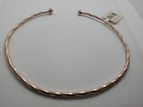 Macy's Dept Store Rose Gold Tone Choker with Rhinestone on each Closing end.