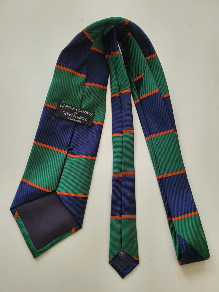 Gitman Bros 纯丝绸手工制作男式领带 4 英寸 X 57 英寸。 美国制造。  — 第 3/4 张图片