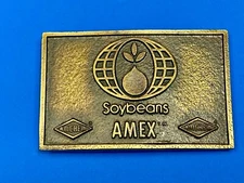 Vintage 1970S **Soybeans Amex Amchem** Agriculture Farming Belt Buckle