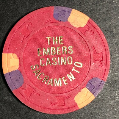 Vintage Clay Casino 5 Chip The Embers Casino Sacramento Ca Ebay