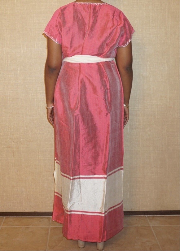 pink ethiopian dress Soft Pink Ethiopian Libs with Tiered Hem Elegant Habesha Dress for Cultural Events 3XS / Pink