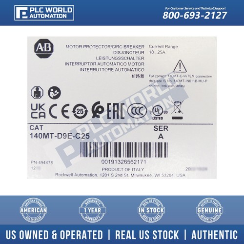 140MT-D9E-C25 Allen Bradley MPCB, New, FREE UPS 2 Day Dlvry & 2 Year Wty - Picture 4 of 6