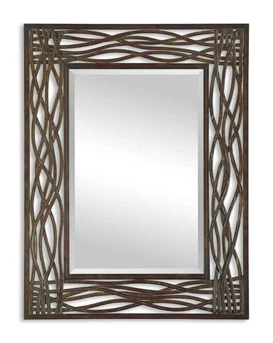 DORIGRASS XXL 42" FORGED METAL RECTANGULAR BEVELED WALL VANITY MIRROR 13707 - Picture 2 of 2
