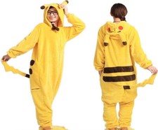 Pokemon Kostüm Pikachu Overall Damen Herren Kinder Fasching Karneval Unisex
