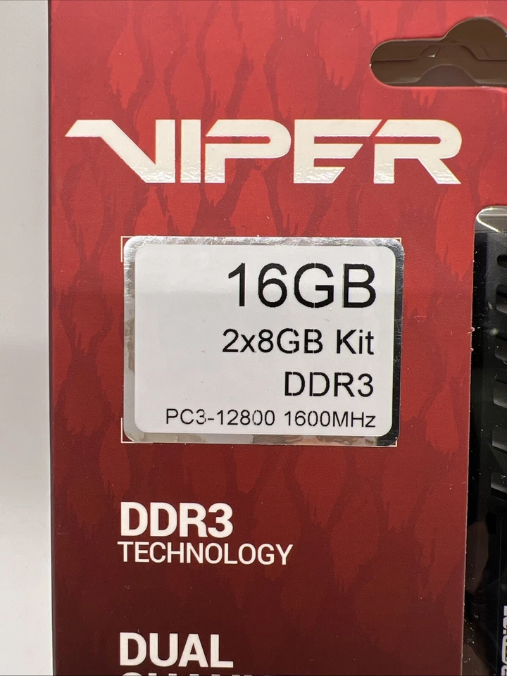 Patriot Viper XMP2.0 16GB DDR3 PC3-12800 1600MHz (PV316G160C9K) - Image 3 of 4
