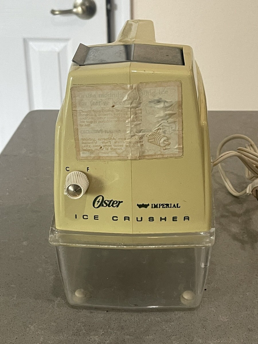 Vintage Oster Imperial Electric Ice Crusher Yellow Model 552 04B