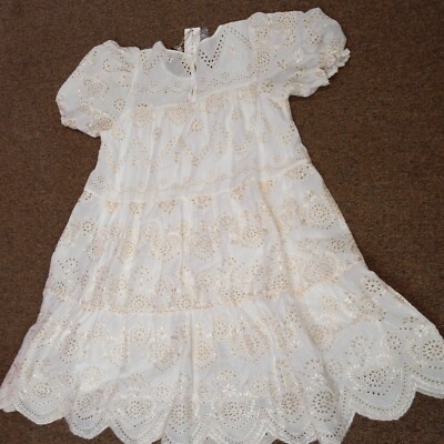 Nwt Moon River womens beige eyelet summer dress size small | eBay