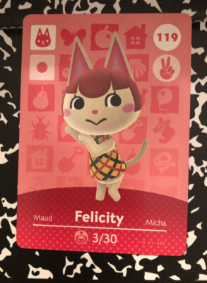 FELICITY! Animal Crossing Amiibo Card! SUPER RARE Peppy Cat Villager! BRAND NEW! | eBay FELICITY! Animal Crossing Amiibo Card! SUPER RARE Peppy Cat Villager! BRAND NEW! | eBay