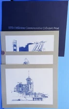 NASA STS-1 Commemorative Collector PRINT Trio '81 vtg Space Shuttle COLUMBIA