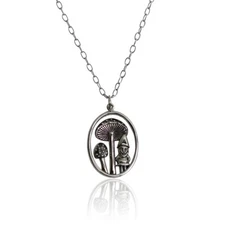 FashionJunkie4Life Mushroom and Gnome Pendant with 18" Chain