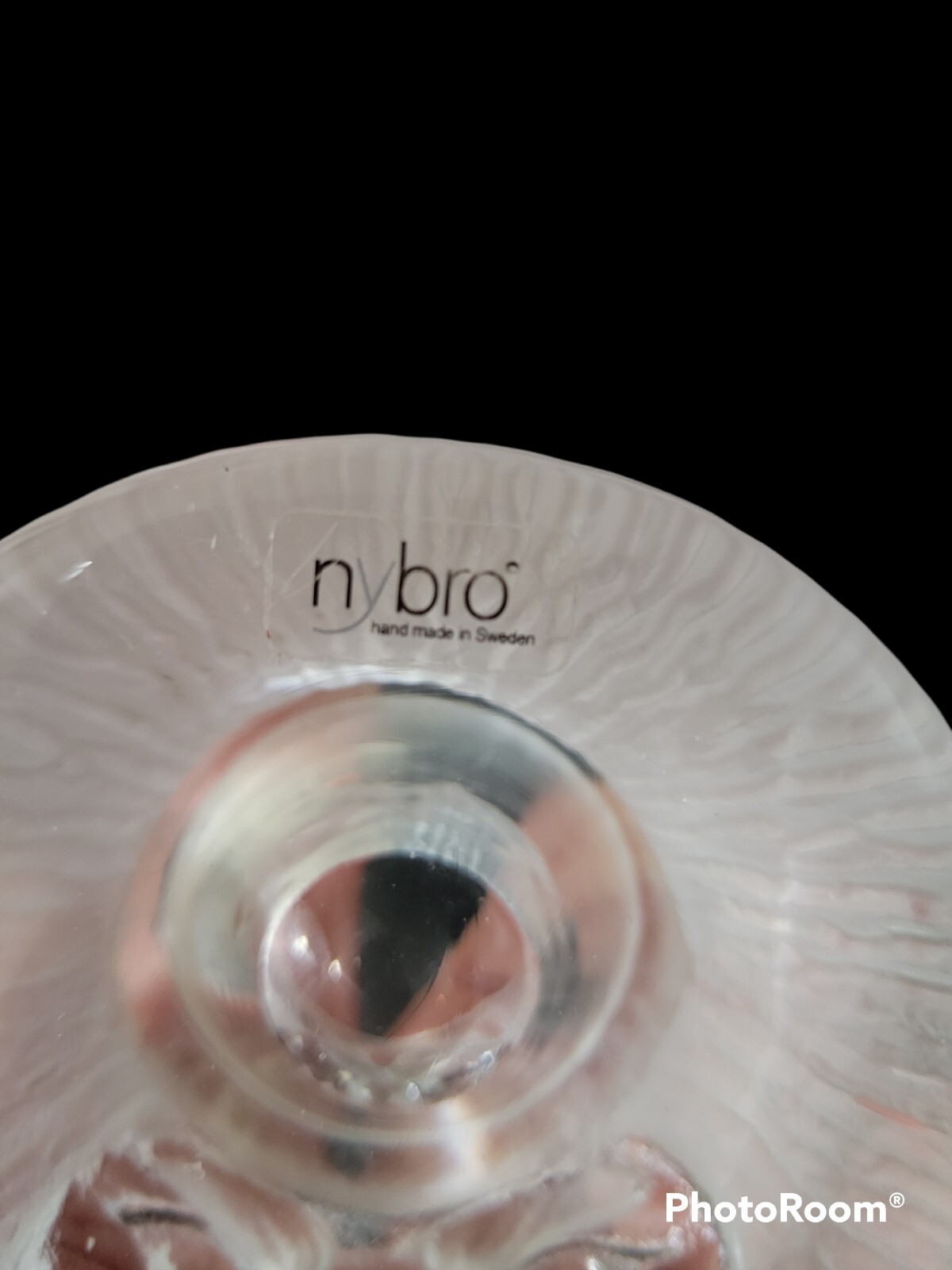 Nybro Crystal Santa Claus Candle Holder Satin Clear Sweden