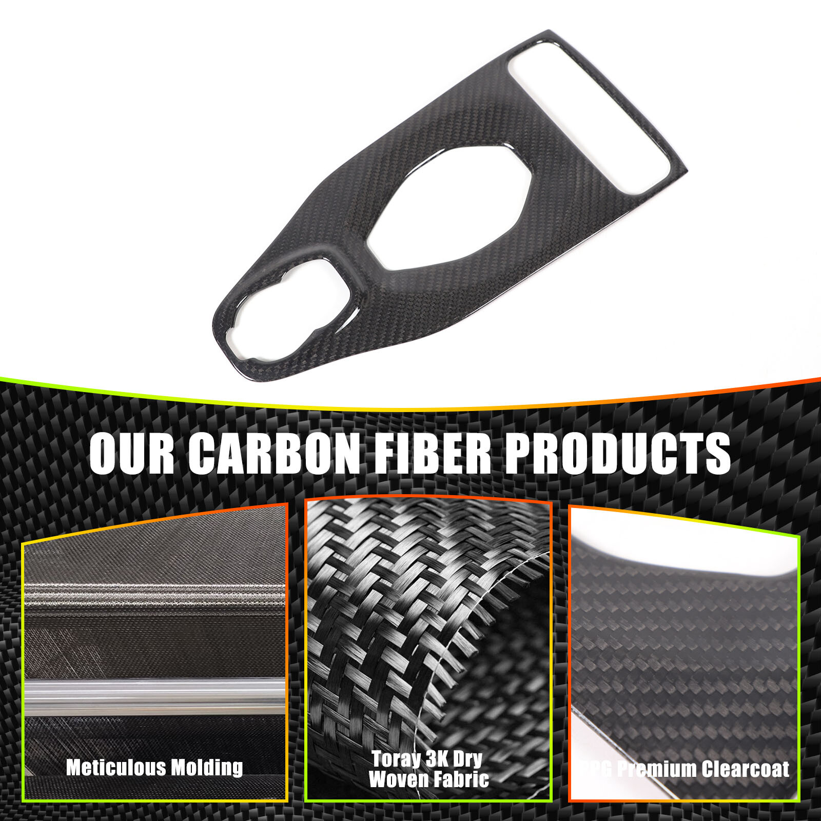For Lotus EMIRA 2021-2023 Real Carbon Fiber Center Console Gear Panel Trim Cover