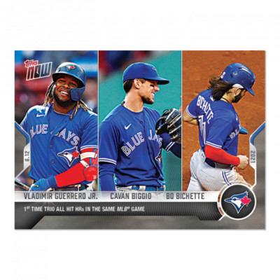 2021 TOPPS NOW #345 GUERRERO BIGGIO BICHETTE ALL HOMER FOR 1ST TIME IN SAME GAME