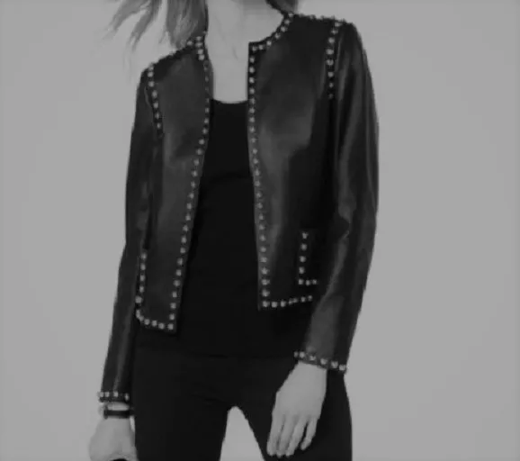 Michael kors clearance studded leather jacket
