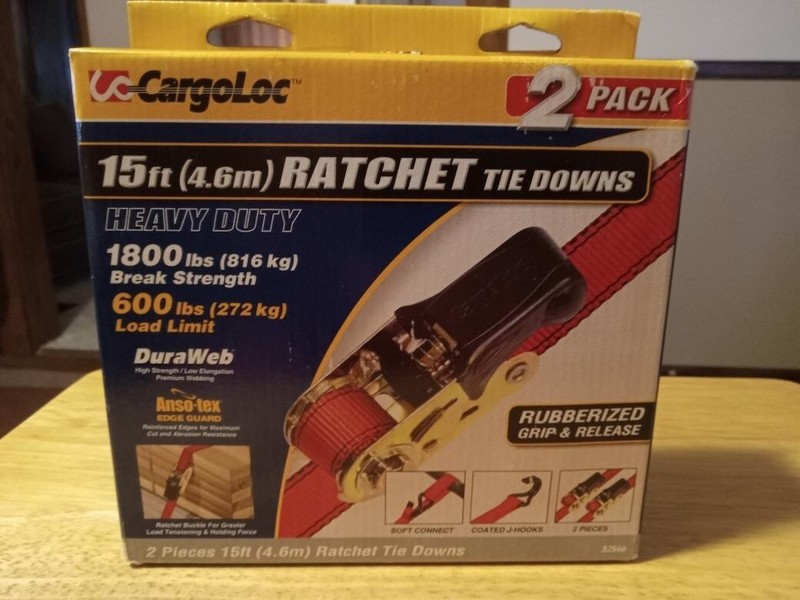 Ratchet Tie Downs 1PK CargoLoc 2 Pc. 15' x 1,800 lbs  Ratchet Tie Downs NIP