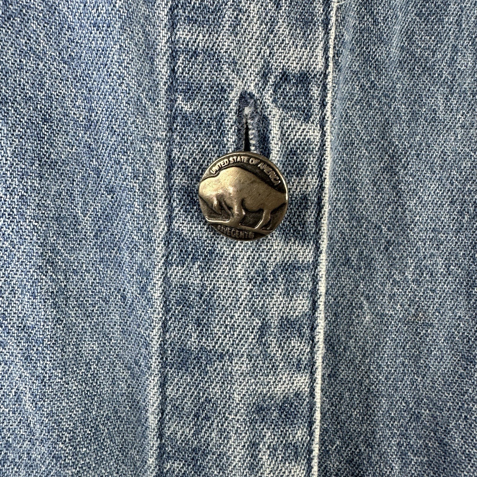 Orvis Denim Shirt Midi Dress Buffalo Nickel Butto… - image 8