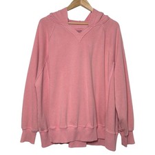 American Eagle Seriously Lived-In Pink Hoodie Pullover Sweatshirt Womens Medium