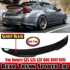 FOR 2009-2013 INFINITI G37 SEDAN PSM GLOSS BLACK HIGHKICK DUCKBILL TRUNK SPOILER