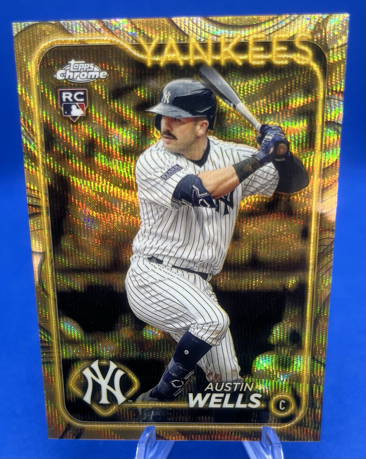 2024 Topps Chrome Gilded Austin Wells RC /75 Yankees