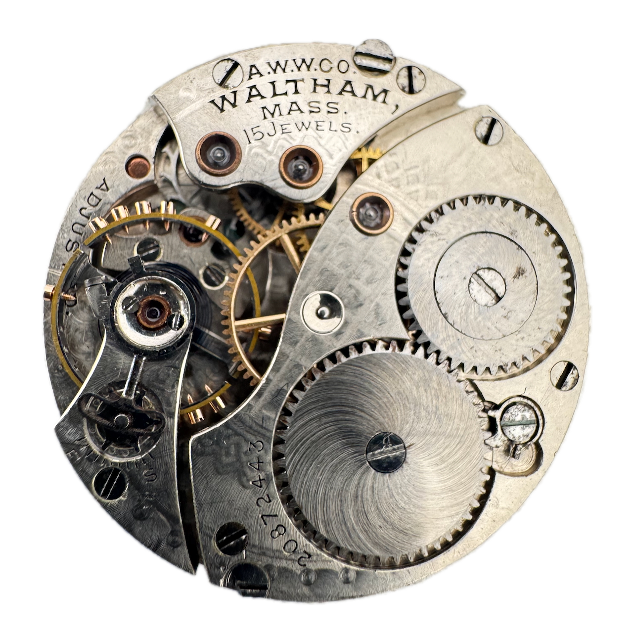 Antique 3/0s 1916 Waltham 15j Mechanical Hunter Pocket Watch Movement 365 USA