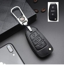 Leather Remote Car Key Shell Case Fob Cover For Audi A1 A3 A4 A6 Q3 Q7 Tt S1 S3