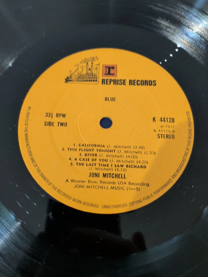 JONI MITCHELL - Blue. UK Reprise LP. 1971 A1/B1 Original. Blue Inner. Textured - Image 4 of 4